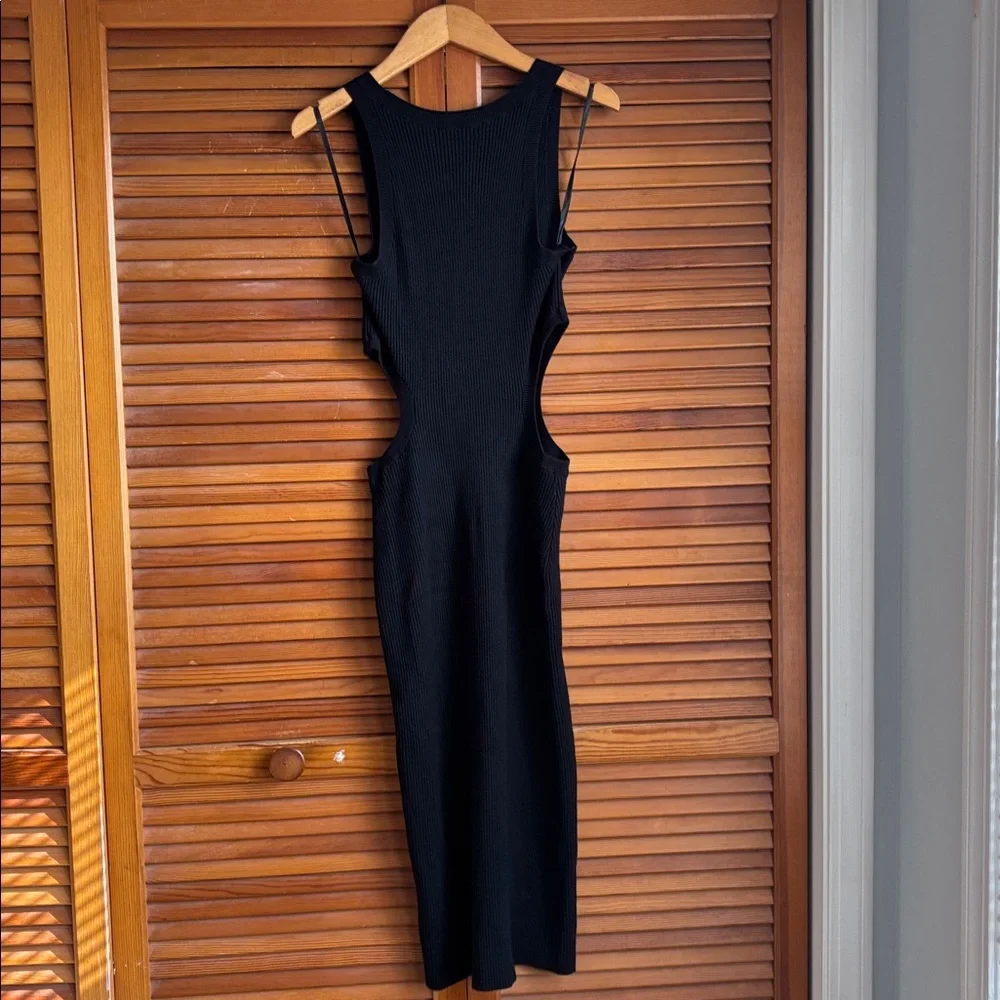 Abercrombie & Fitch  Black Cutout‎ Ribbed Tank Midi Dress Size M